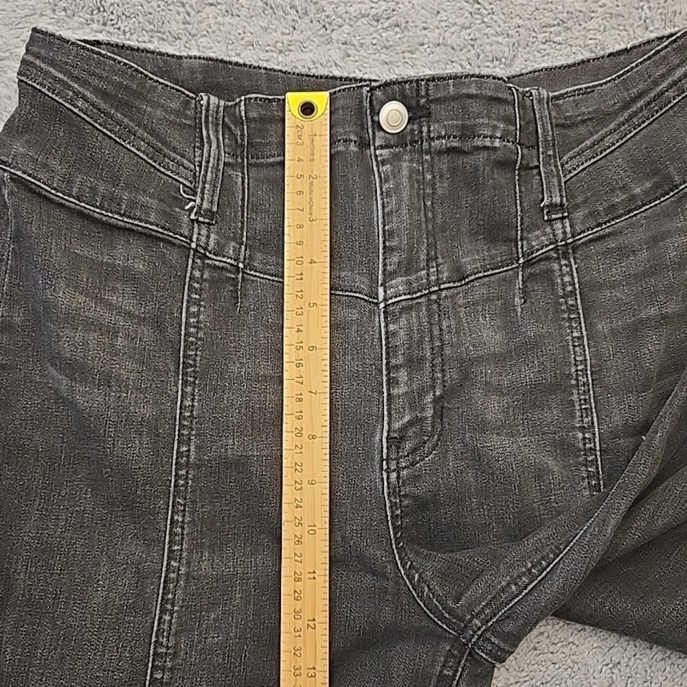 Altar'd State Nico Wide Leg Jeans 32 High Waist Pintuck Seam Acid Wash Black - Picture 6 of 11